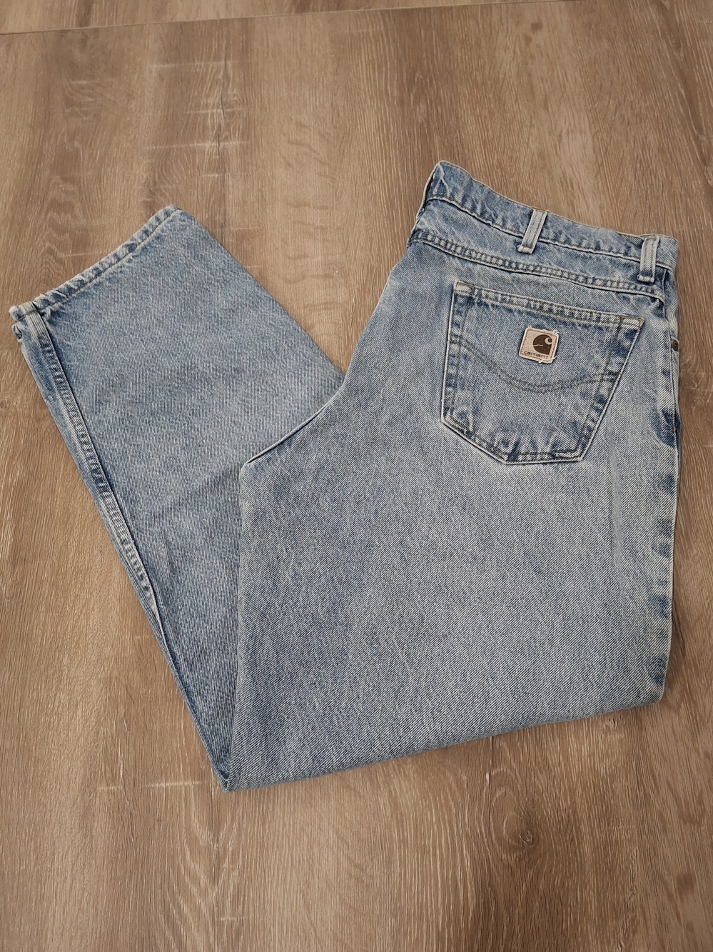 Carhartt Relaxed Fit Jeans Men's 38x29 Light Blue Workwear